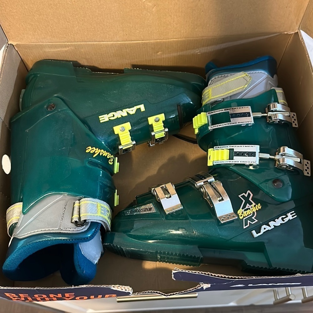 LANGE Banshee XR Aqua Green Ski Boots Size 6.5 - Made‎ in Italy